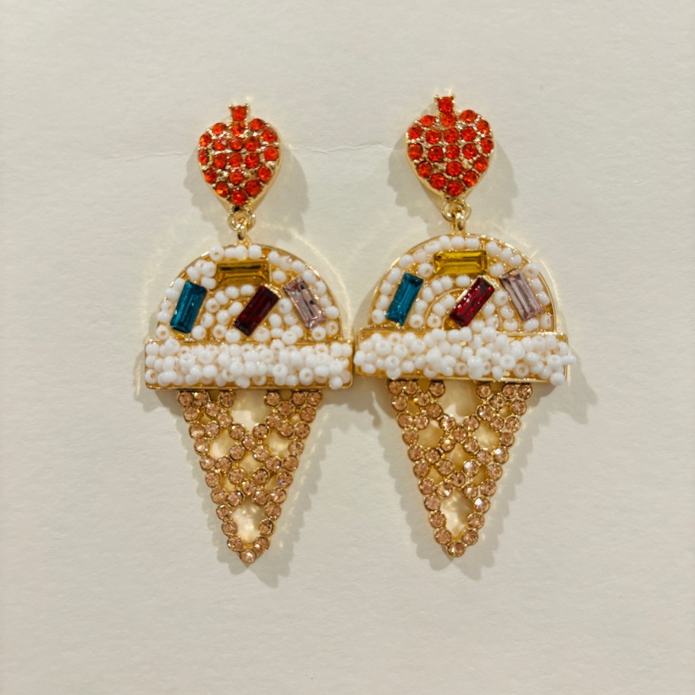 Ice cream special multi‎ rhinestone earrings - Picture 4 of 4